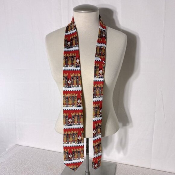 5/$25 George Christmas Santa Reindeer Festive Tie - Picture 1 of 9